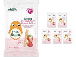 Little Bellies Organic Strawberry Pick-Me Sticks Baby Snack (Pack of 5 x 0.56 oz Individual Packs)
